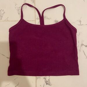 Beyond Yoga Spacedye Slim Racerback Cropped Tank Top in Magenta Heather